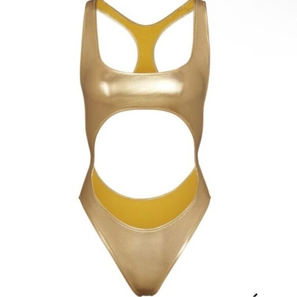 SKIMS METALLIC SWIM MONOKINI - Picture 2 of 4